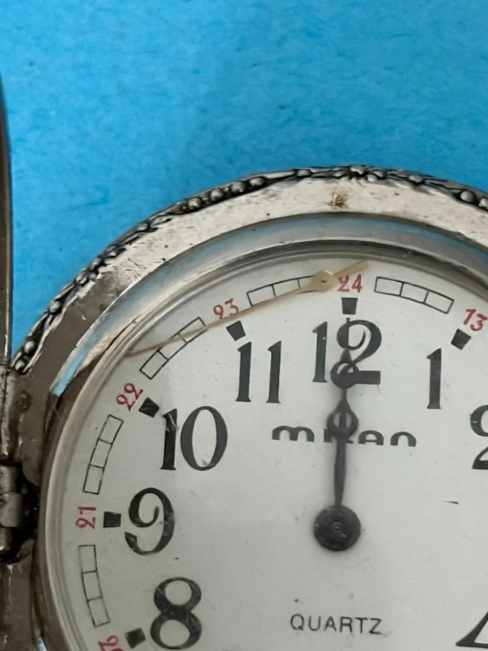 Vintage Decorative Milan Quartz Pocket Watch Japan Movement For Parts Repair
